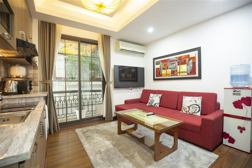 Cho thuê căn hộ 1 ngủ phố 12 Đào Tấn gần Lotte, dịch vụ tiện nghi, nội thất mới